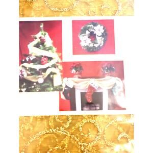 Christmas GOLD Bling Wide Ribbon Tree Mantel Home Decor garland Holiday Accent